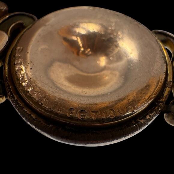 Antique 1905 Minerva Gold Filled Stretch Bracelet Engraved Monogram 27.9g Read - Picture 9 of 13